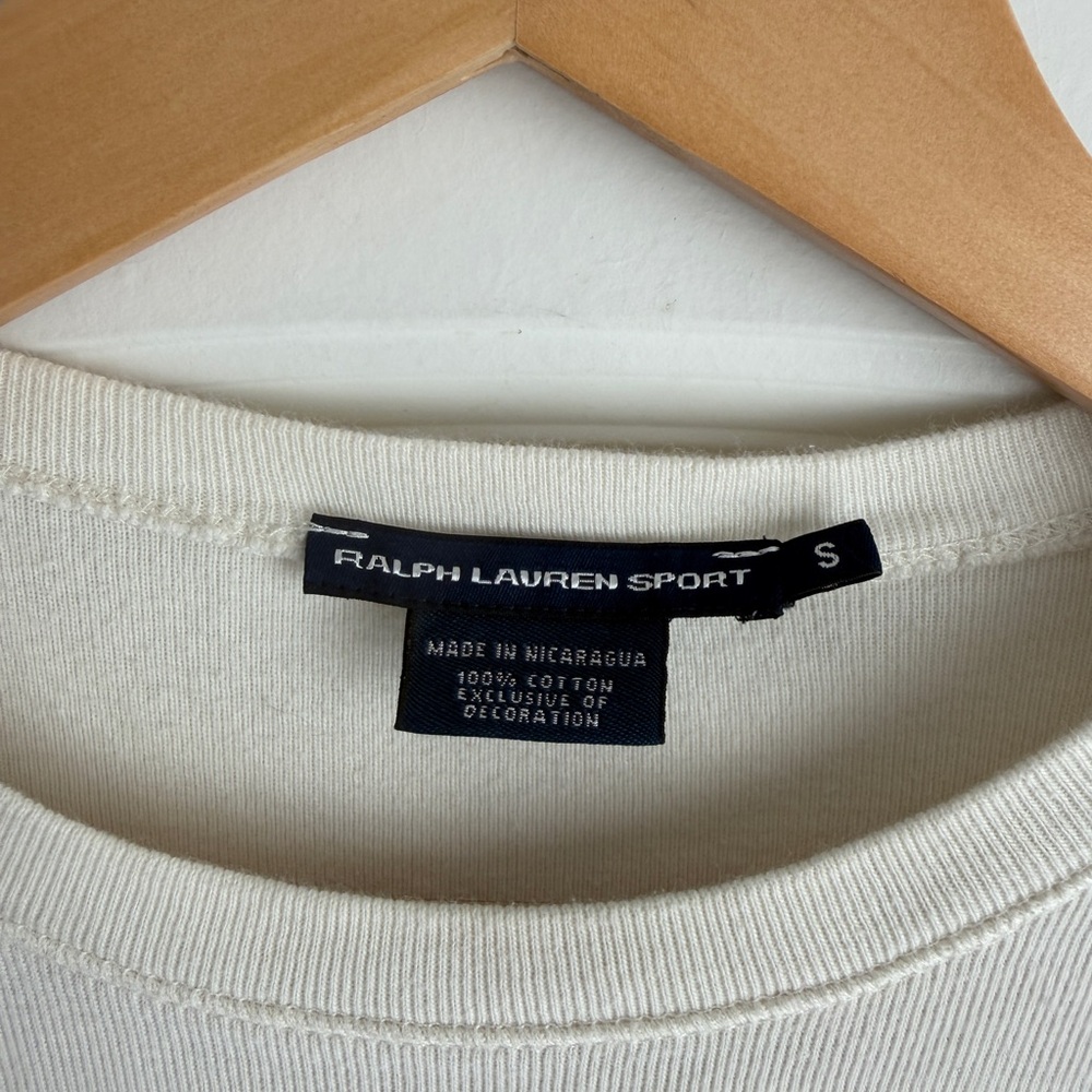 Vintage Ralph Lauren Women’s Off-White Crewneck Tee Shirt - Picture 5 of 7